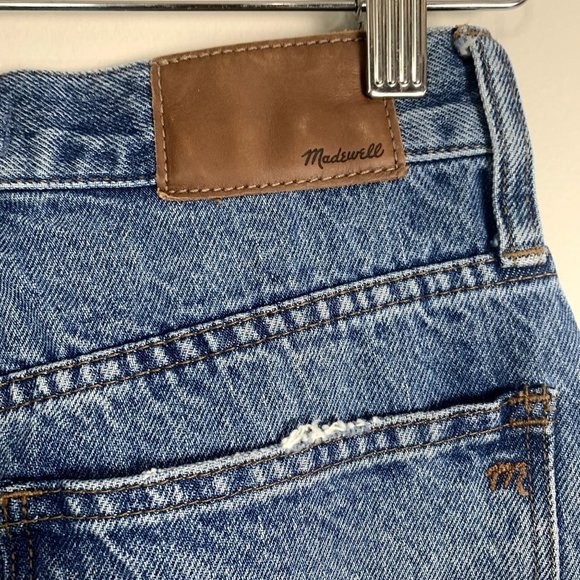 Madewell Womens Classic Straight Jeans Size 24 Distressed Raw Hem Straight Leg - Picture 13 of 14